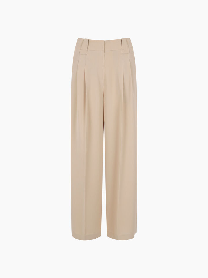 Light beige wide leg trousers  - sisley k pantaloni regular - Beige | Sisley K image number 1
